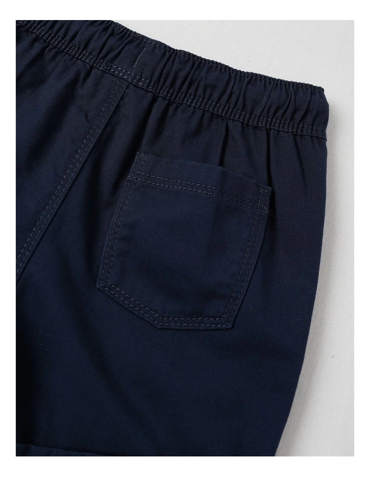 Essentials Solid Shorts in Navy image 4