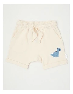 Mini Dino Shorts in Eggnog