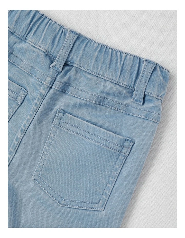Knit Denim Shorts in Denim image 5
