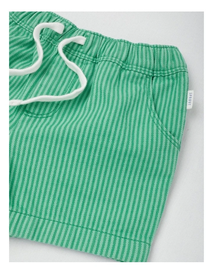 Stripe Shorts in Green image 2