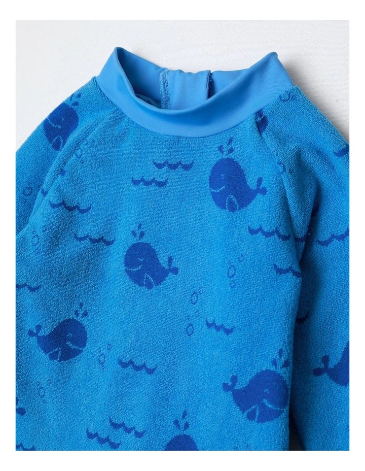 Terry Whale Swimwear in Azure image 2