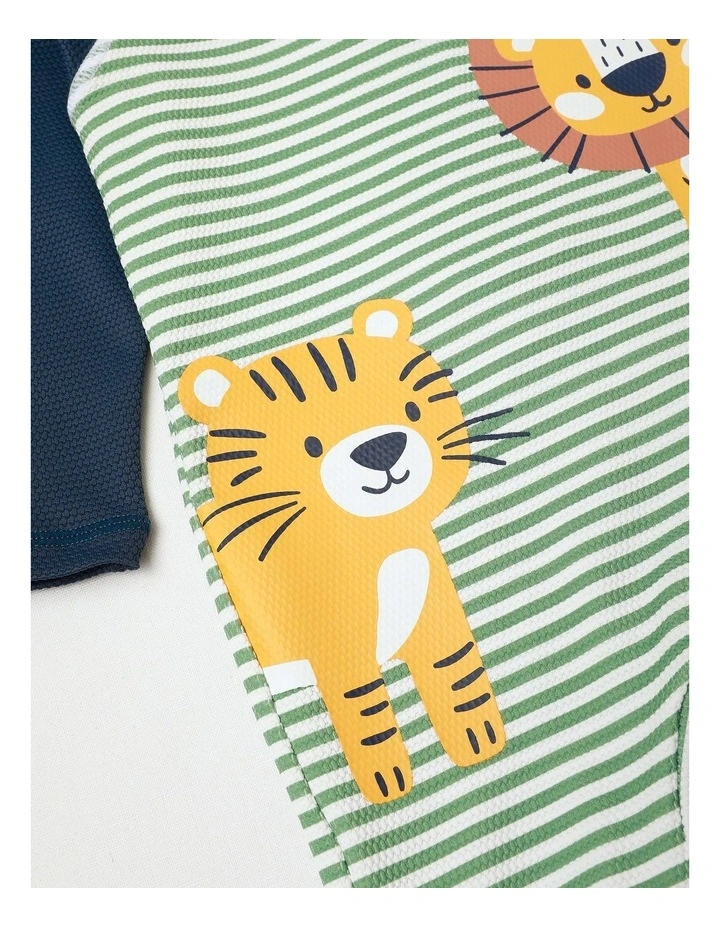 Stripe Swimwear in Azure image 4
