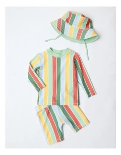 Stripe 3 Piece Swimwear in Assorted