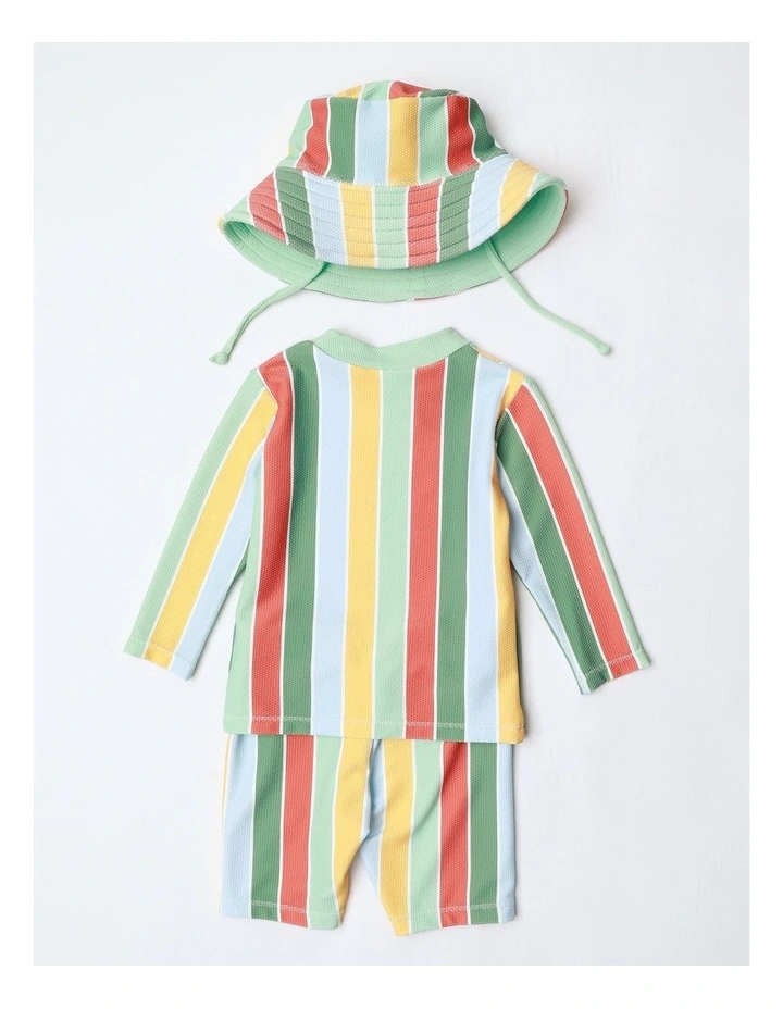 Stripe 3 Piece Swimwear in Assorted image 3
