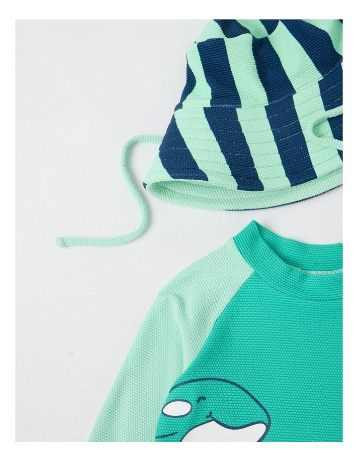 3 Piece Orca Swimwear in Teal image 2