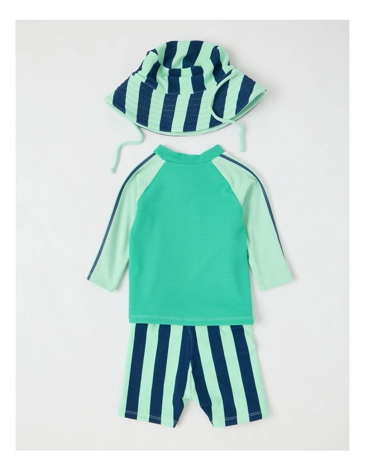 3 Piece Orca Swimwear in Teal image 3