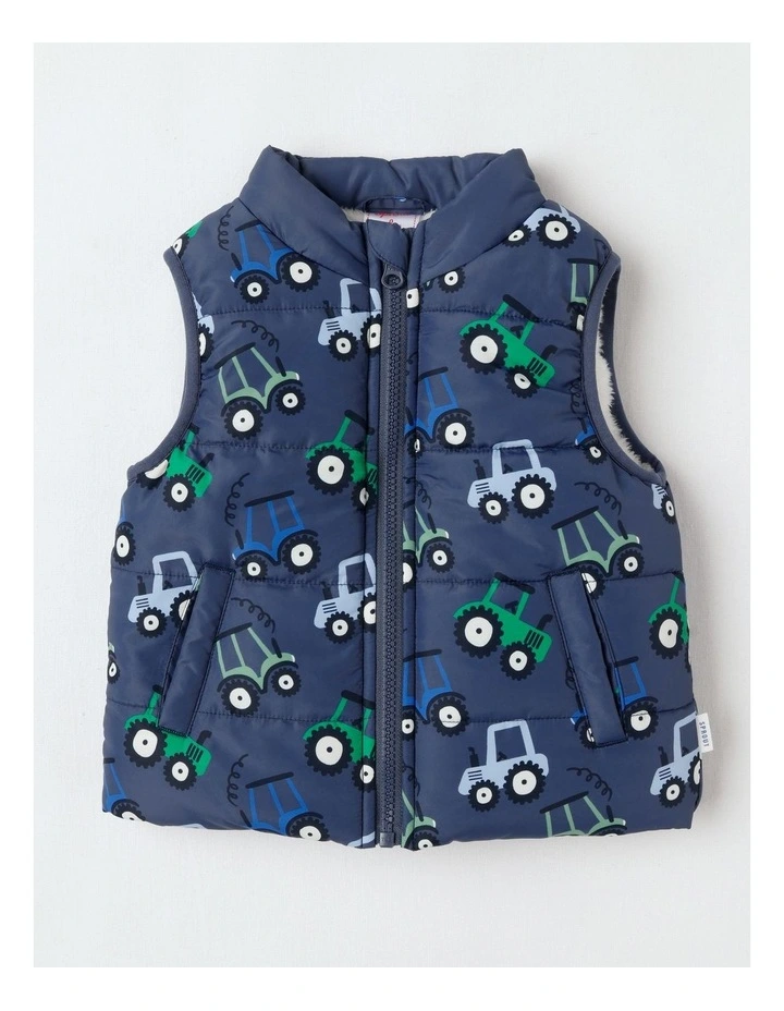 Sherpa Lined Vest in Navy image 1