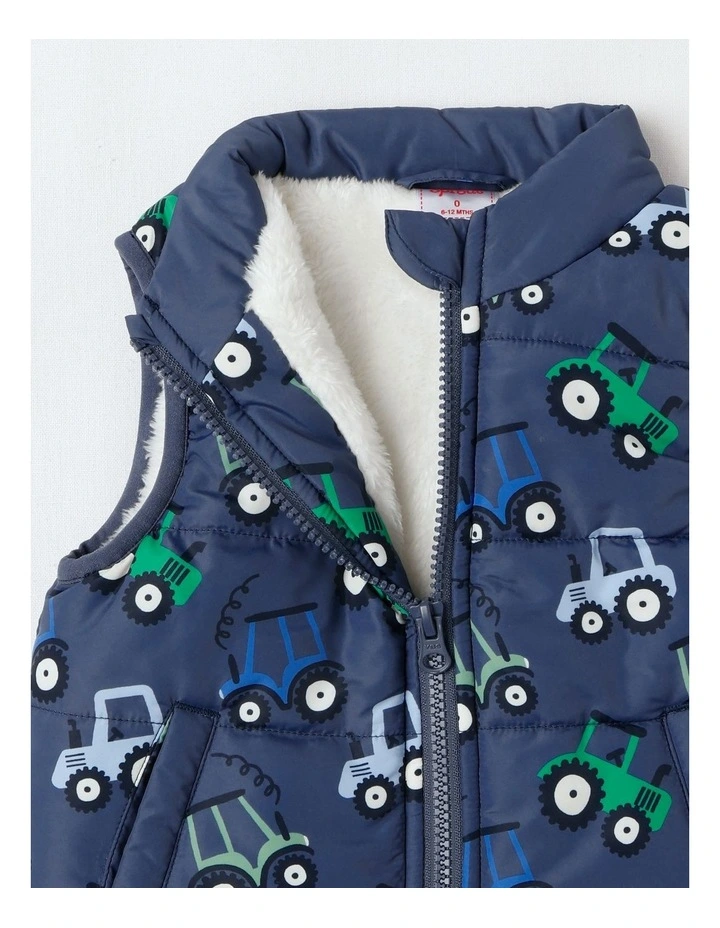 Sherpa Lined Vest in Navy image 4