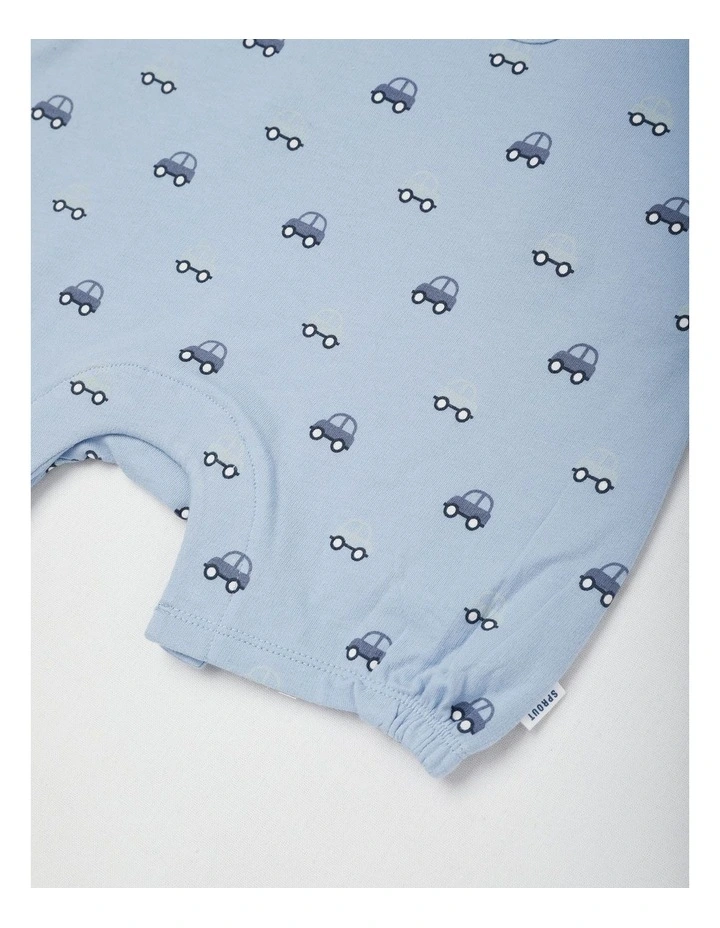 Cars Romper White in Blue image 4