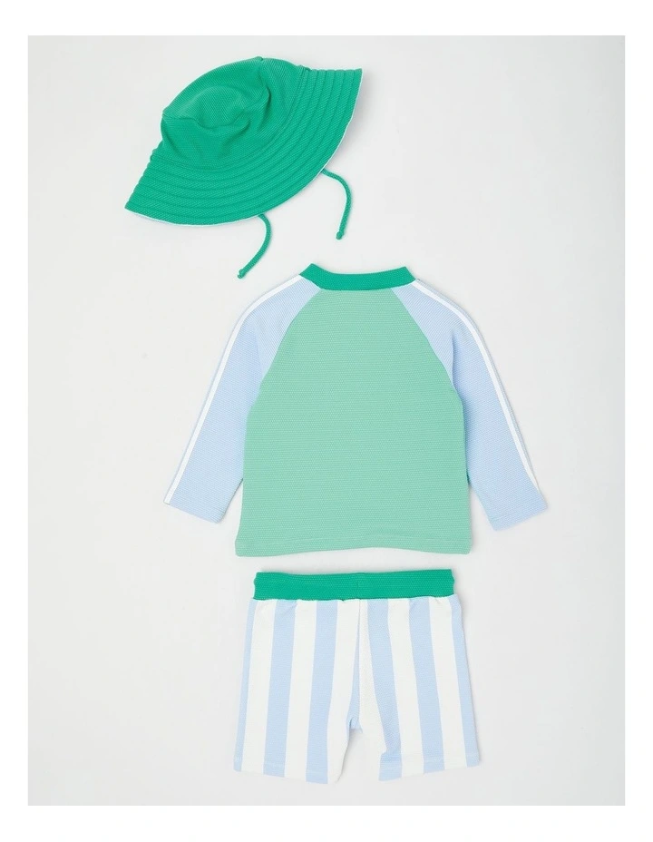 Crocodile Stripe Swimwear in Emerald image 3