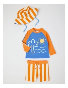 Beach Stripe Swimwear in Orange