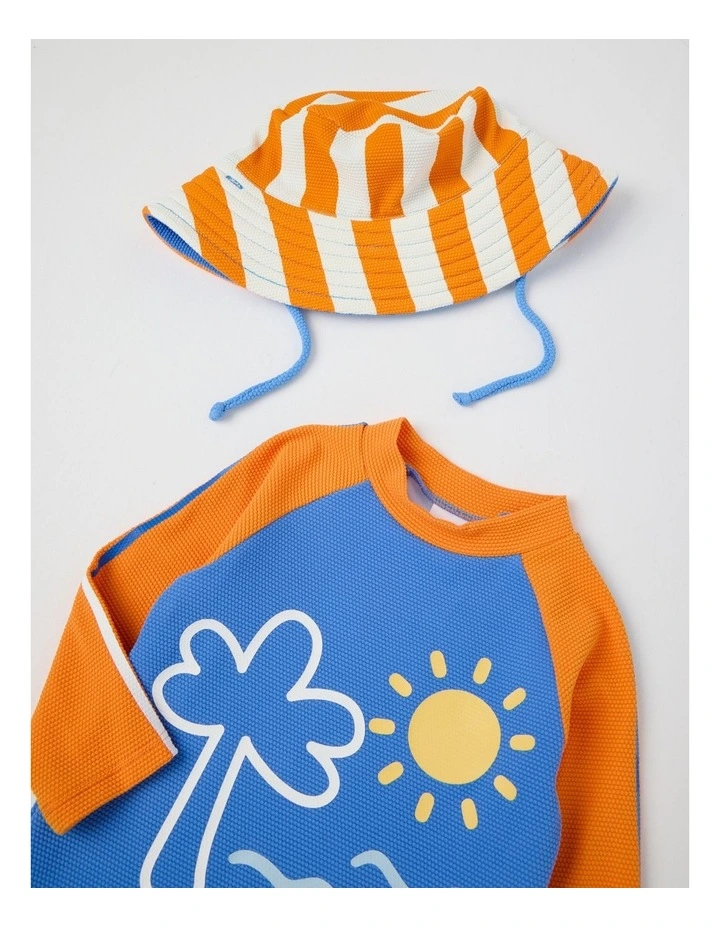 Beach Stripe Swimwear in Orange image 3