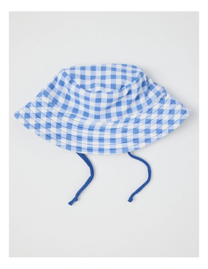 Gingham Dino Swimwear in Mid Blues image 5