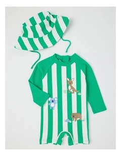 Australiana Stripe Swimwear in Teal