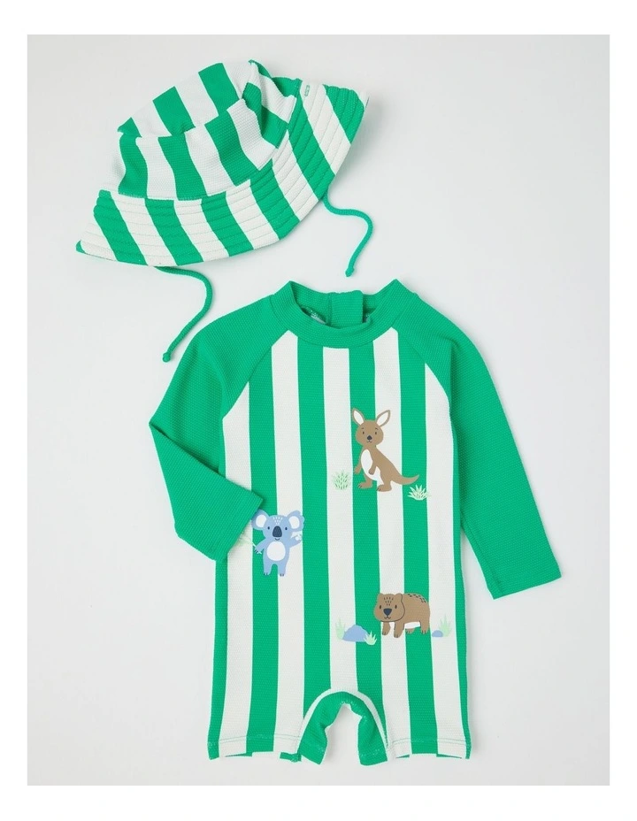 Australiana Stripe Swimwear in Teal image 1