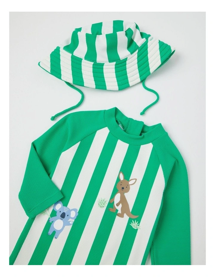 Australiana Stripe Swimwear in Teal image 2