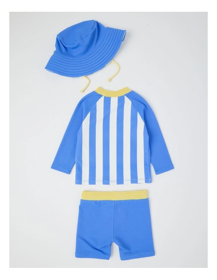 Lion Stripe Swimwear in Mid Blues image 4