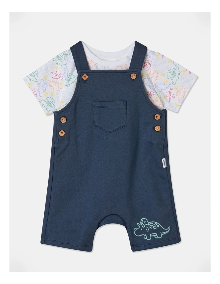 Dino 2 Piece Knit Overall in Indigo image 1