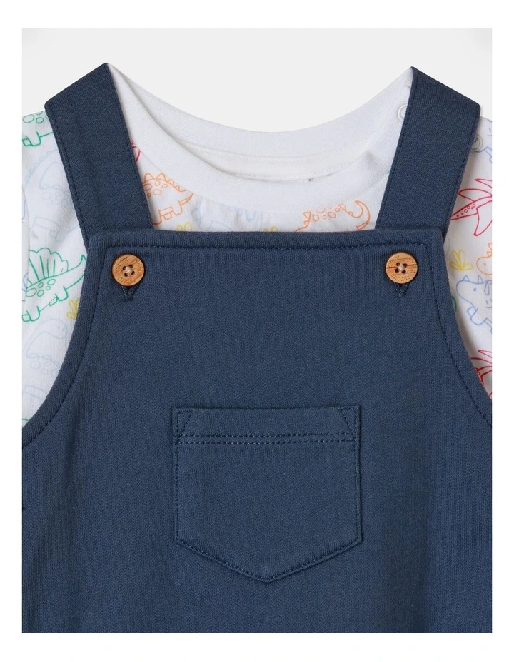 Dino 2 Piece Knit Overall in Indigo image 2