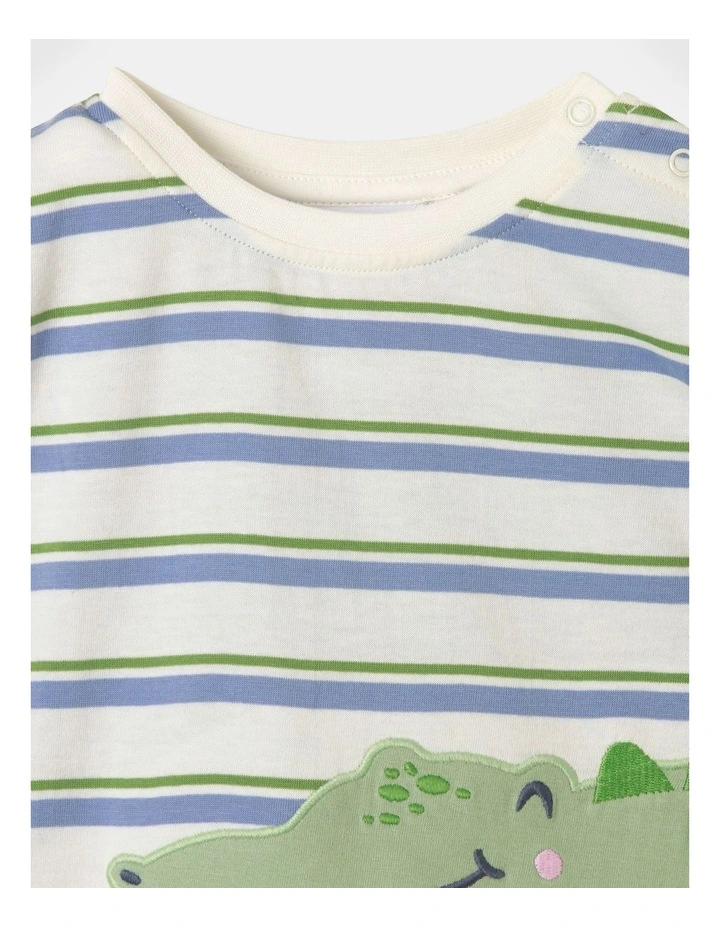 Crocodile Applique Top and Short in Cream image 2