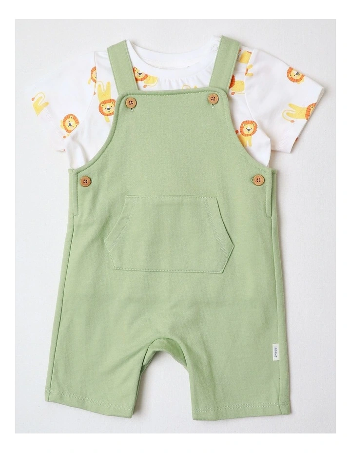 All Day Knit Overall Set in Light Khaki image 1