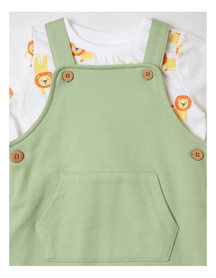 All Day Knit Overall Set in Light Khaki image 2