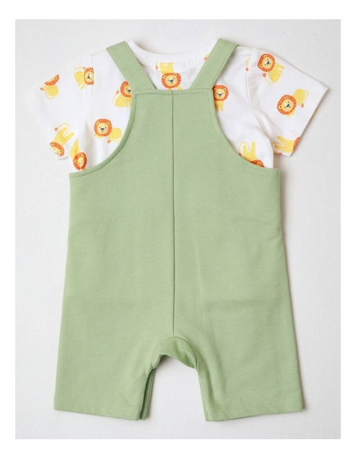 All Day Knit Overall Set in Light Khaki image 3