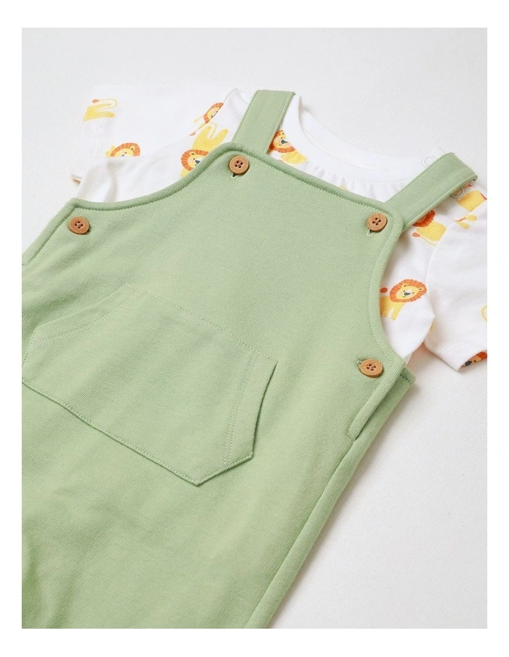 All Day Knit Overall Set in Light Khaki image 4