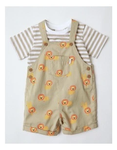 Little Lion All Day Knit Coverall Set in Beige