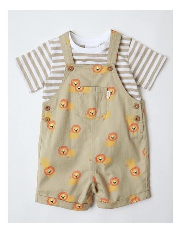 Little Lion All Day Knit Coverall Set in Beige