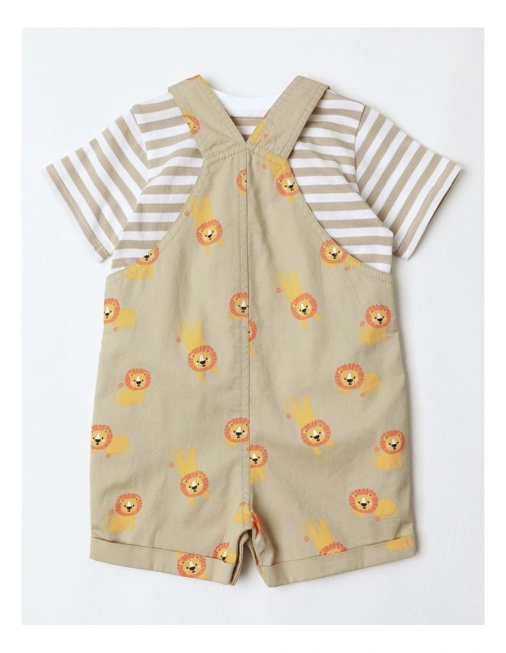 Little Lion All Day Knit Coverall Set in Beige image 3