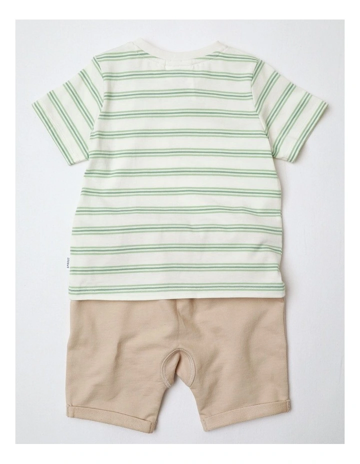 Crocodile Safari Applique Top & Shorts Set in Multi image 3
