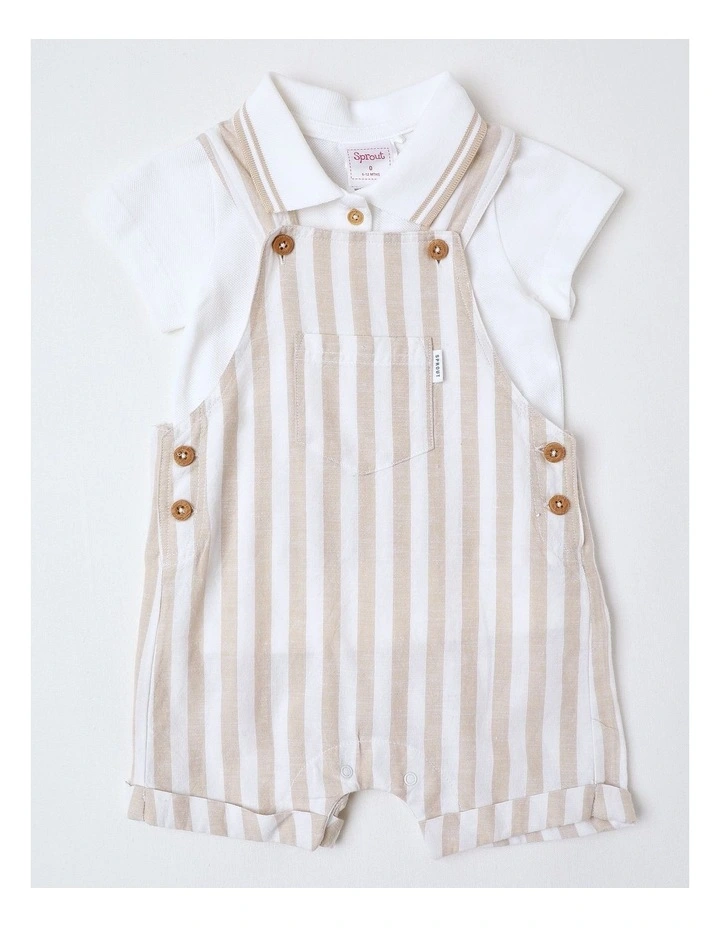 Occassion Stripe Overall in Set Beige image 1