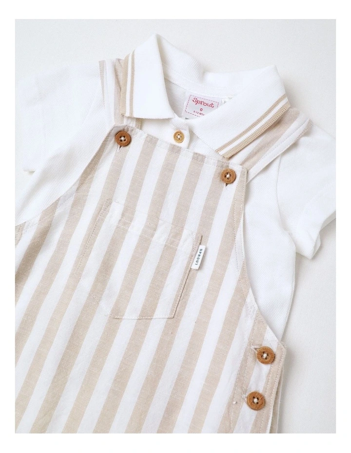 Occassion Stripe Overall in Set Beige image 2