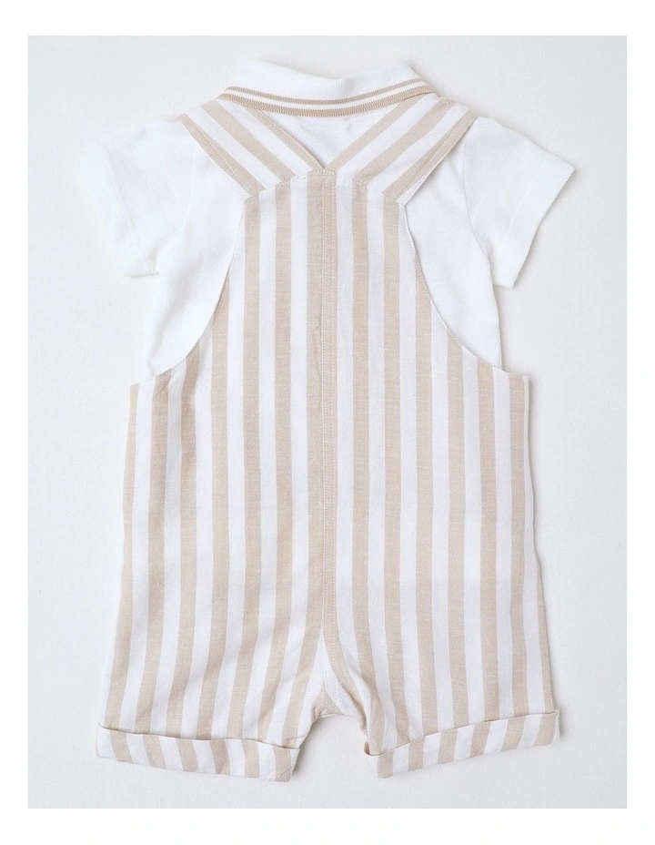 Occassion Stripe Overall in Set Beige image 3