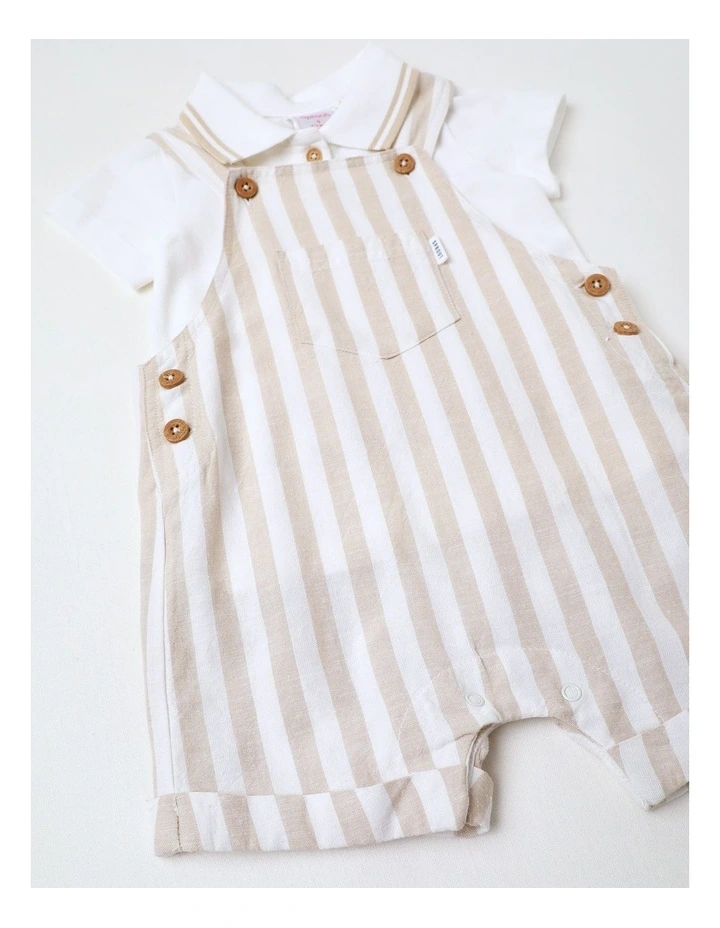 Occassion Stripe Overall in Set Beige image 4