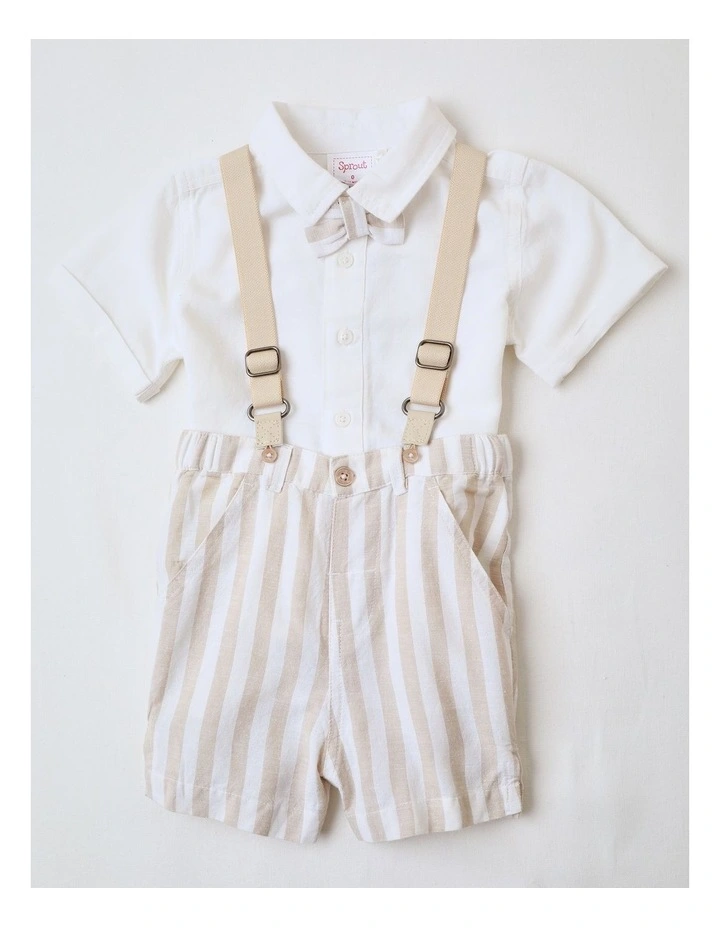 Occassion Shirt & Short With Braces Set in Multi image 1
