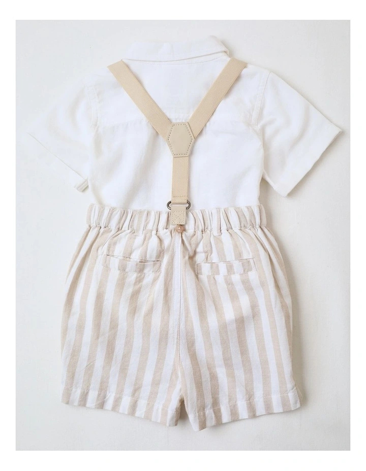 Occassion Shirt & Short With Braces Set in Multi image 3