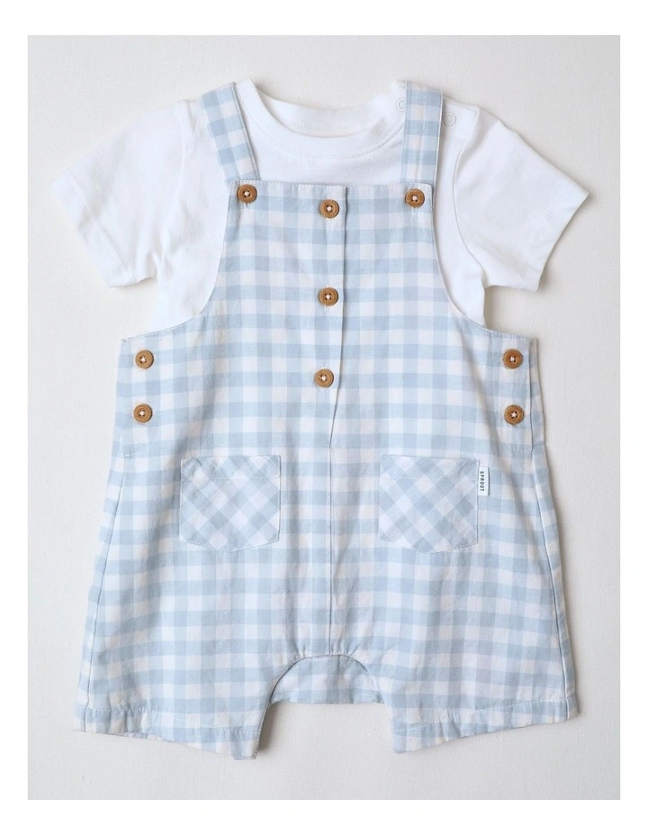Gingham Overall Set in Blue image 1