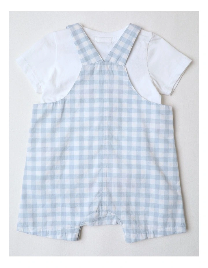 Gingham Overall Set in Blue image 3
