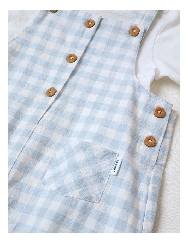 Gingham Overall Set in Blue image 5