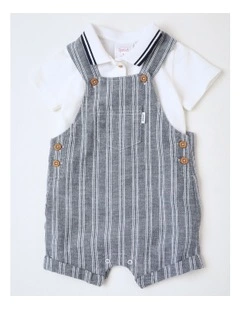 Occassion Stripe Overall in Set Indigo