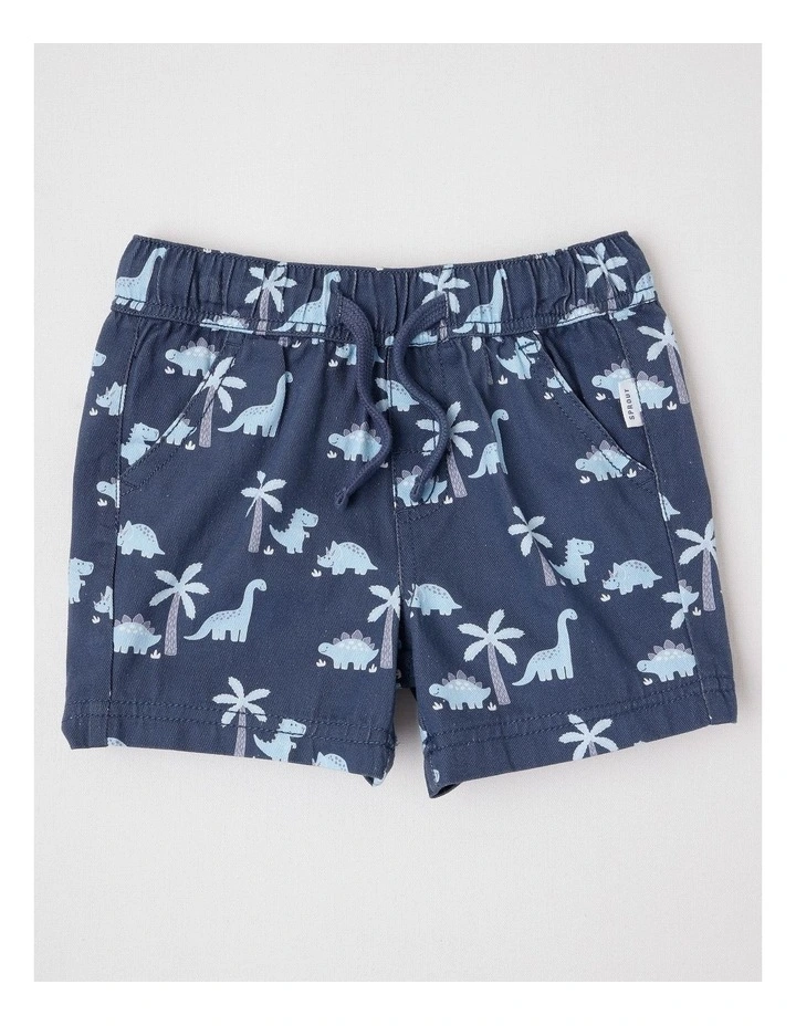 Dino Linen Blend Shirt & Short Set in Stonewash image 4