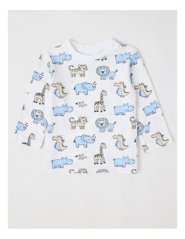 Denim Lion Overall Set in Blue image 4