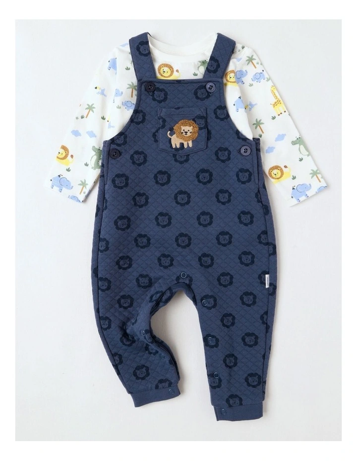 Quilted Lion Overall Set in Midnight image 1
