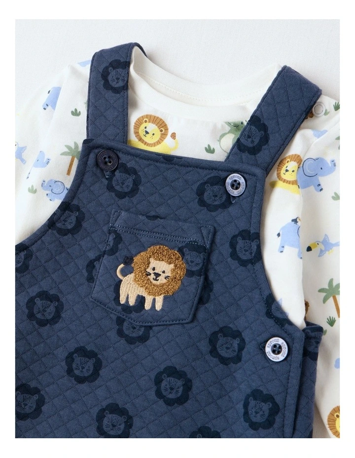Quilted Lion Overall Set in Midnight image 2