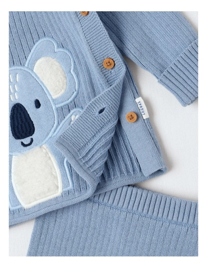 Raglan Koala Top & Legging Set in Mid Blues image 2