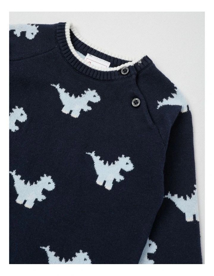 Dino Fully Fashion Top & Legging Set in Navy image 2