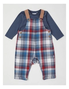 Check Flannel Overall Set in Midnight