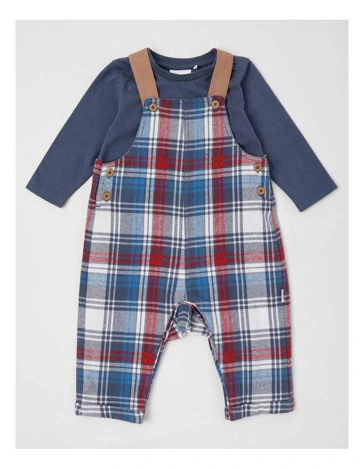 Check Flannel Overall Set in Midnight image 1